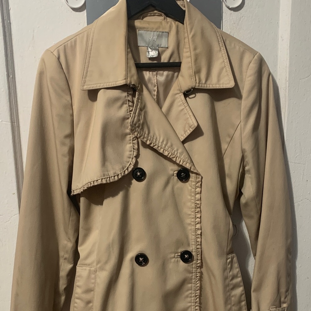 H&M Beige Double-Breasted Trench Coat